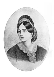 Retrato de Jane Francesca Agnes Wilde, grabado por W.M. Oldham